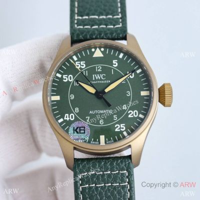 Swiss IWC Big Pilot's Watch 43mm Spitfire Green Dial Bronze case Watches